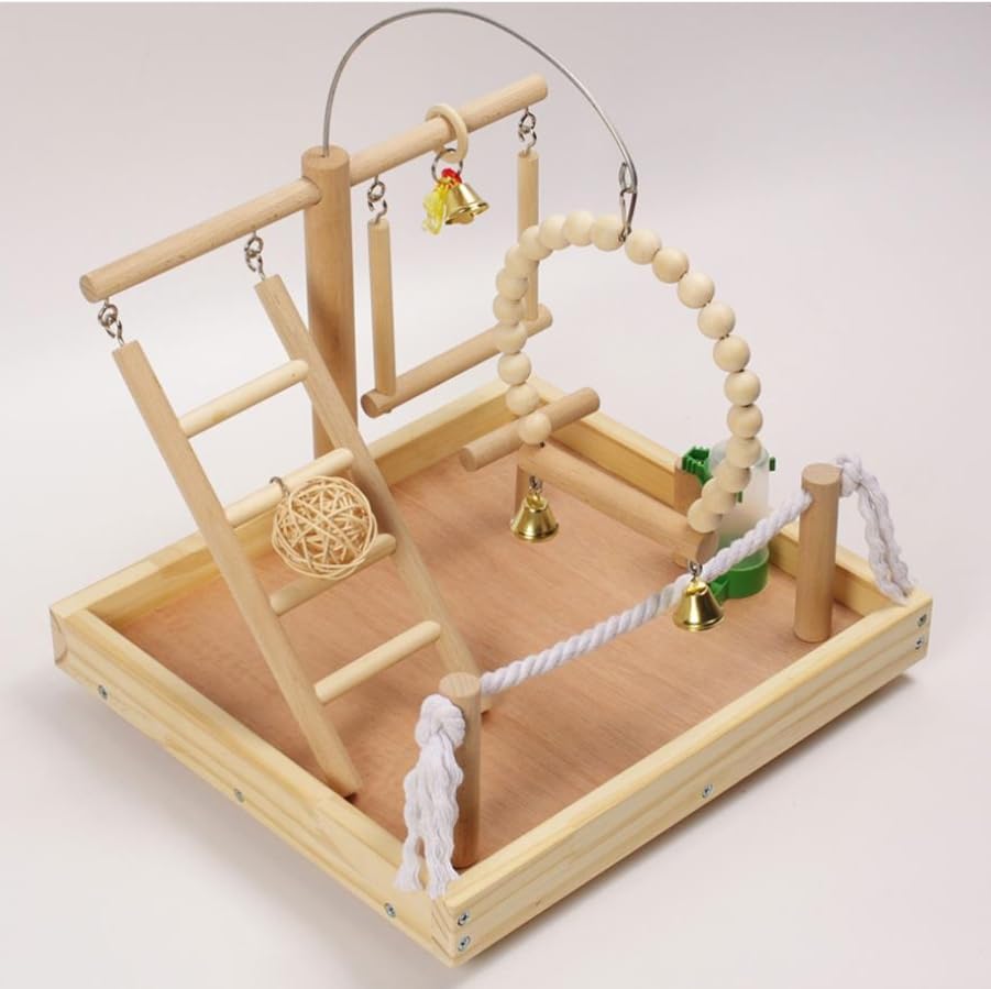 Luminexia Parco Giochi per Uccelli,Supporto per addestramento per pappagalli,Set per Supporto per pappagalli,Parco Giochi per pappagalli con Scale,altalene,per Piccoli Uccelli