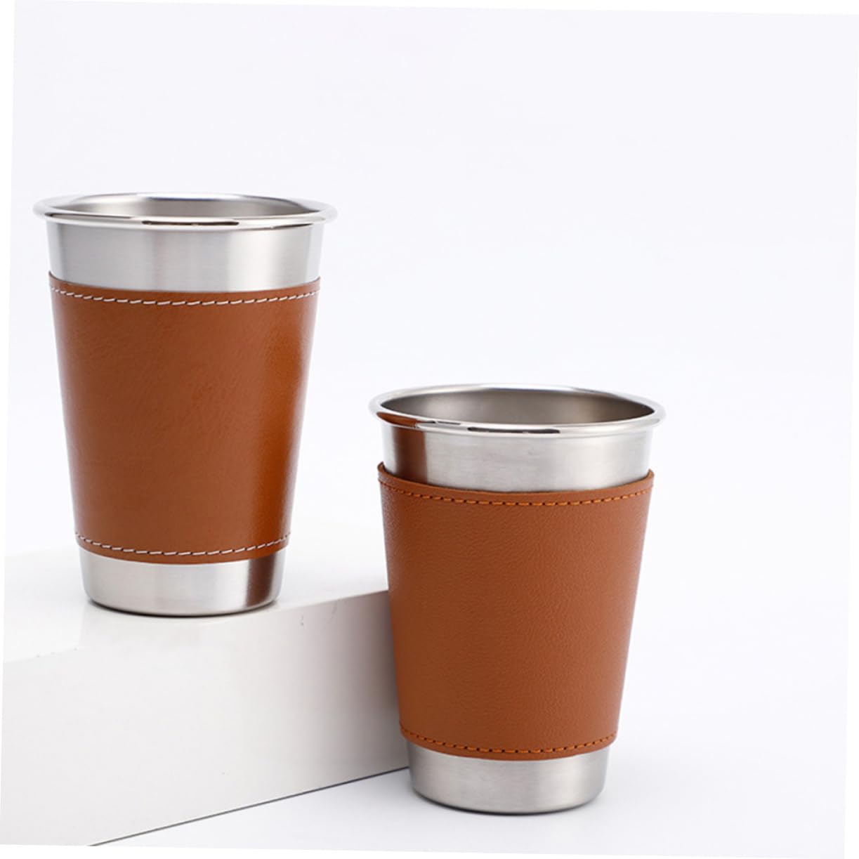 Cabilock 3 Juegos Jarra De Cerveza De Acero Inoxidable Dispensador Vasos Taza De Cafe Martini Matraz Jarra De Cerveza Vikinga Botella De Agua Doble A Prueba De Fugas Vino Pu 2 Piezas * 3