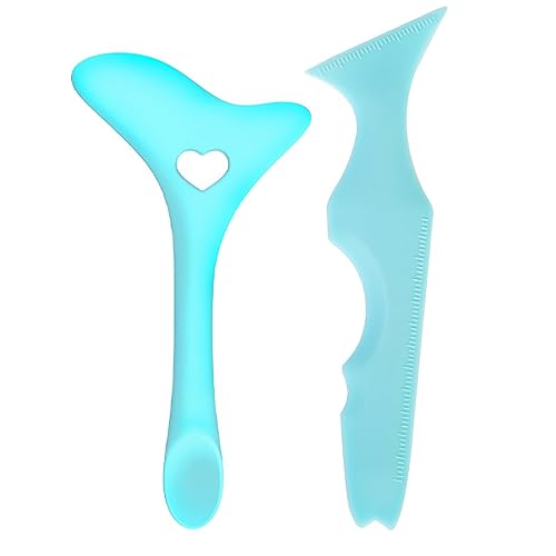 Miniatura 10 de 2 plantillas de delineador de ojos, punta alada de silicona 5 en 1 para cejas, pestañas, línea de labios, protector de rímel y almohadillas