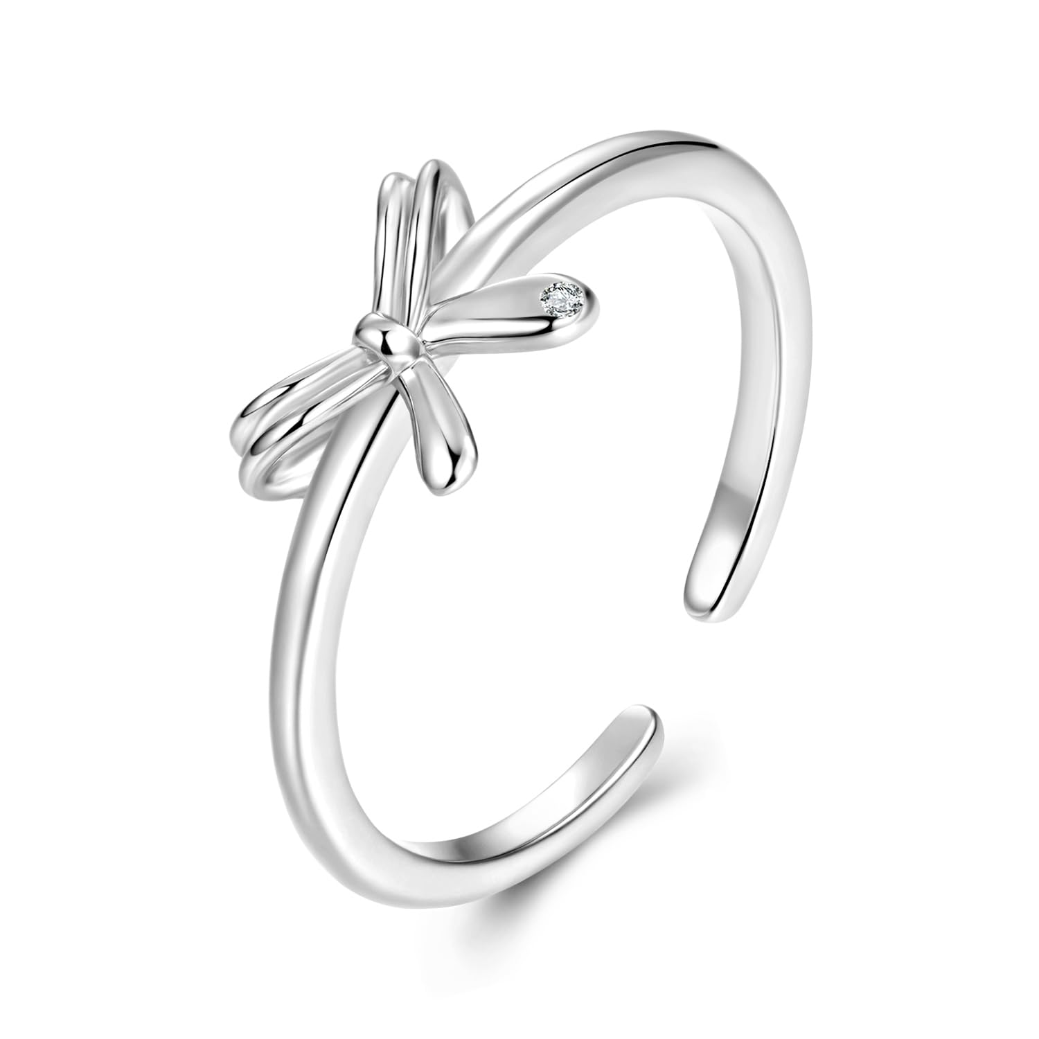 Qings Schleifen Ring 925 Sterlingsilber Zierliche Schleifen