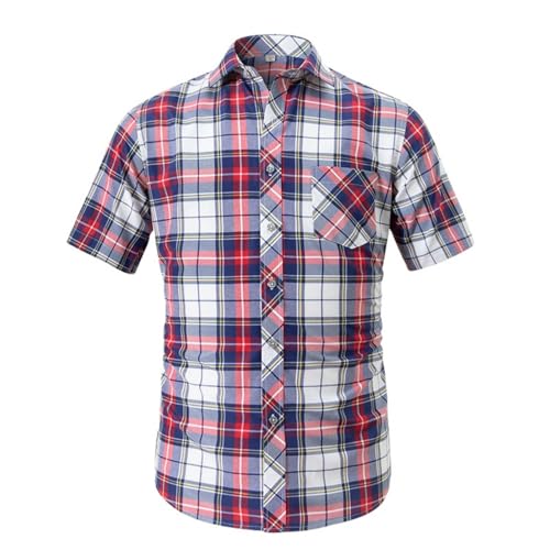 Chemise d'été à carreaux manches courtes homme haut respirant casual chic