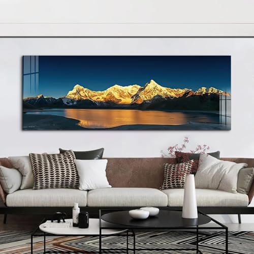 Bannière peinture montagne 40x120 cm pour habiller un grand mur vide de salon