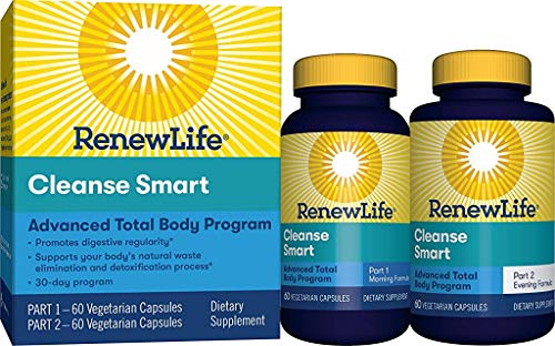Renew Life Adult Cleanse - Cleanse Smart - 2-Part, 30-Day Program - Gluten & Soy Free - 120 Vegetarian Capsules