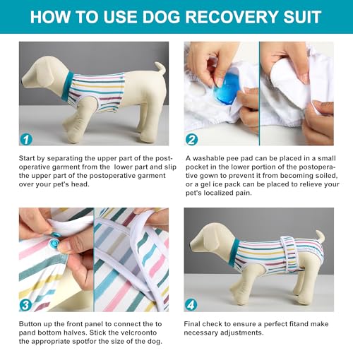 Image of Leekalos Recovery Suit for Dogs After Surgery,Soft Breathable Dog Bodysuit Surgical Recovery Suit,with Ice Pad Removable Jumpsuits for Small Medium Large Dogs