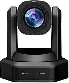 Câmera Runpu HDMI PTZ, AI Auto-Tracking,Zoom Óptico de 20x, Câmera IP USB3.0 HDMI para Cultos da Igreja Adoração Educação, PoE 1080P60, RP-HD66A-20 Cor Preta