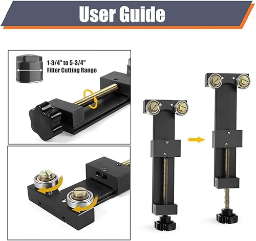 Miniatura 5 de muge 66490 Cortador de filtro de aceite, herramienta de corte de filtro de aceite Rango de corte de 1-34" a 5-34"