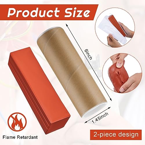 Image of Amylove 2 Pcs Fire Barrier Plumbers Putty Duct Seal Electrical Putty for Wall, Duct, Plumbers, 1.45 in x 6 in, Red