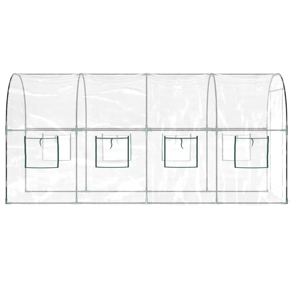 Gewächshaus 160x400x190 cm transparent mit Stahlrahmen und PVC-Abdeckung für Hobbygartenbau, ideal für Tomaten, Gemüse, Aussaat, Frostschutz und Pflanzenpflege im Outdoor-Bereich