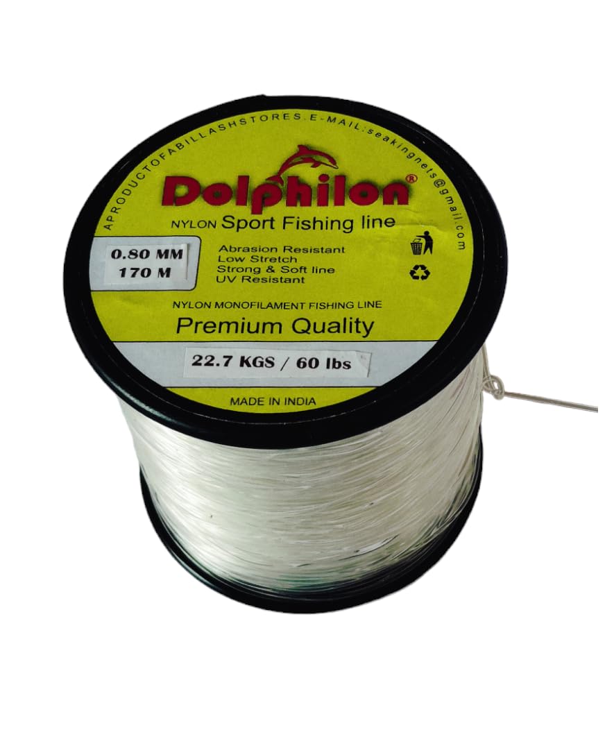 DOLPHILON Brand 0.80 MM Dia Clear Super Strong Nylon MONOFILAMENT Fishing LINE in 170 METRE Package in Bobbin (B0CWPC4CHF) Amazon Price History, Amazon Price Tracker
