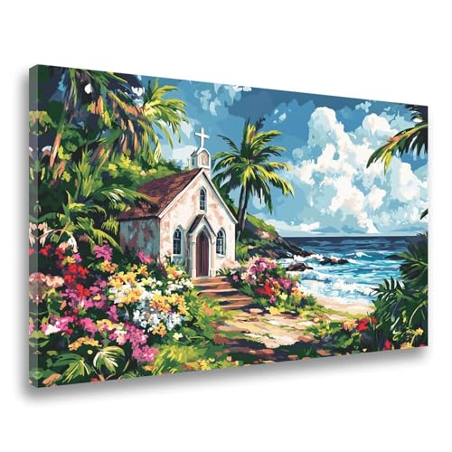 Diamond Painting Paisaje Pintura Diamante Flor Diamond Painting Grande 50x70cm, Kit Bordado Dibujos con Diamantes, kits de Arte de Diamantes 5D para Principiantes, Casa Decoración Mujer Regalos F-227