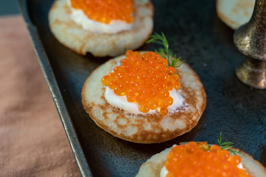 Miniatura 5 de Caviar de pescado blanco dorado ahumado, humo frío natural, huevas de pescado blanco Wild Great Lakes (2 onzas (1.98 oz))