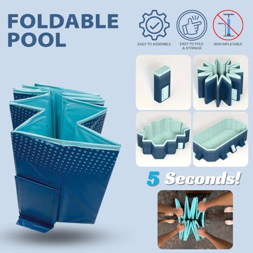 INDUSTEX Planschbecken Foldable Pool, 130 x 90 x 45 cm, Kinderbecken, Tragbarer Hundepool, Faltbarer Pool, Badewanne, Pool Spielzeug, Geeignet für Kinder, mittelgroße Haustiere