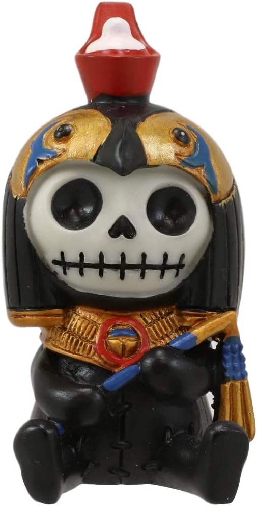 Ebros Egyptian Furrybones Horus Ra Falcon Bird God Holding Flail Figurine Small 3.75 Inch Tall Furry Bones Skeleton Decor Statue Gods and Goddesses of Egypt