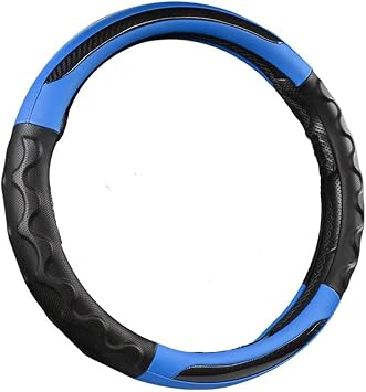 13 Inch Golf Cart Steering Wheel Cover, Anti Slip Breathable Leather Steering Wheel Cover, Comfortable Grip Feeling for EZGO TXT & RXV Blue2