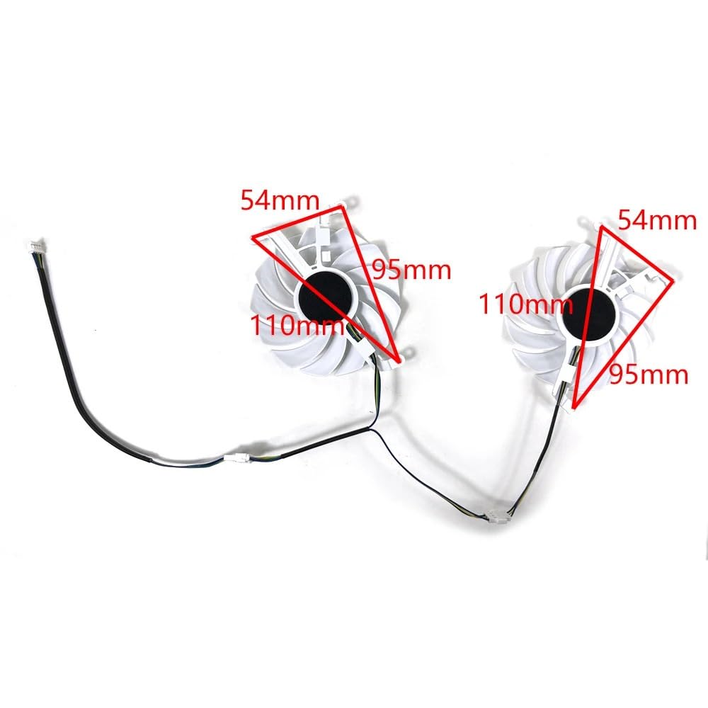 Graphics Card 2PCS 85MM 4PIN DIY Cooling Fan RX5700 GPU Fan for SOYO RX 5700 Video Card Fans