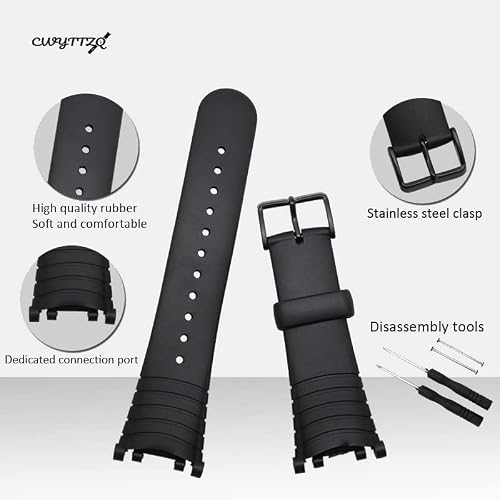 Cwyttzq Rubber Replacement Strap Suitable For Suunto Vector Smartwatch Resin Watch Band(Black Silver) #TOP5