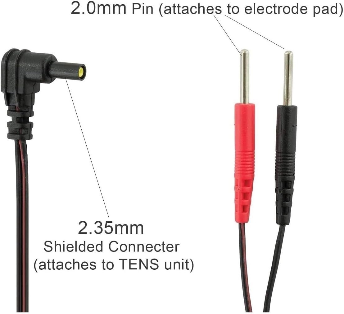 Premium Replacement TENS Lead Wires, Compatible with Most TENS and EMS Units 45" Long (Pack of 4)