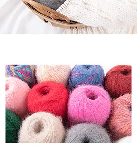 6 Balls Angora Mohair Wool Yarn Soft Fingering Baby Mohair Cashmere Hand Crochet Yarn For Knitting Diy Scarf Sweater Thread Yarn 300G (A Ice Blue) #TOP5