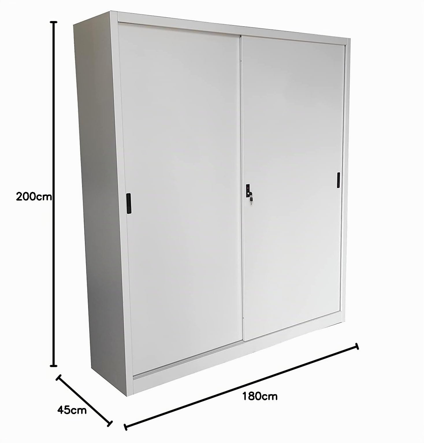 Armadio in Metallo Ufficio/Archiviazione Ante Scorrevoli Dim. 180x45x200h cm