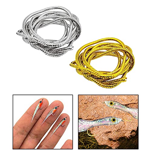 MERIGLARE 2x 1M Largura 0,3cm Tubo de Mylar Trançado Materiais de Amarração Ferramenta DIY Trançada