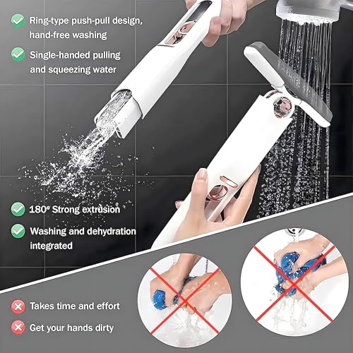 Image of GLUN Foldable Mop with Super Soft Folding Sponge, Strong Absorbent Magic Wiper for Kitchen, Window, Wall Cleaner & Car