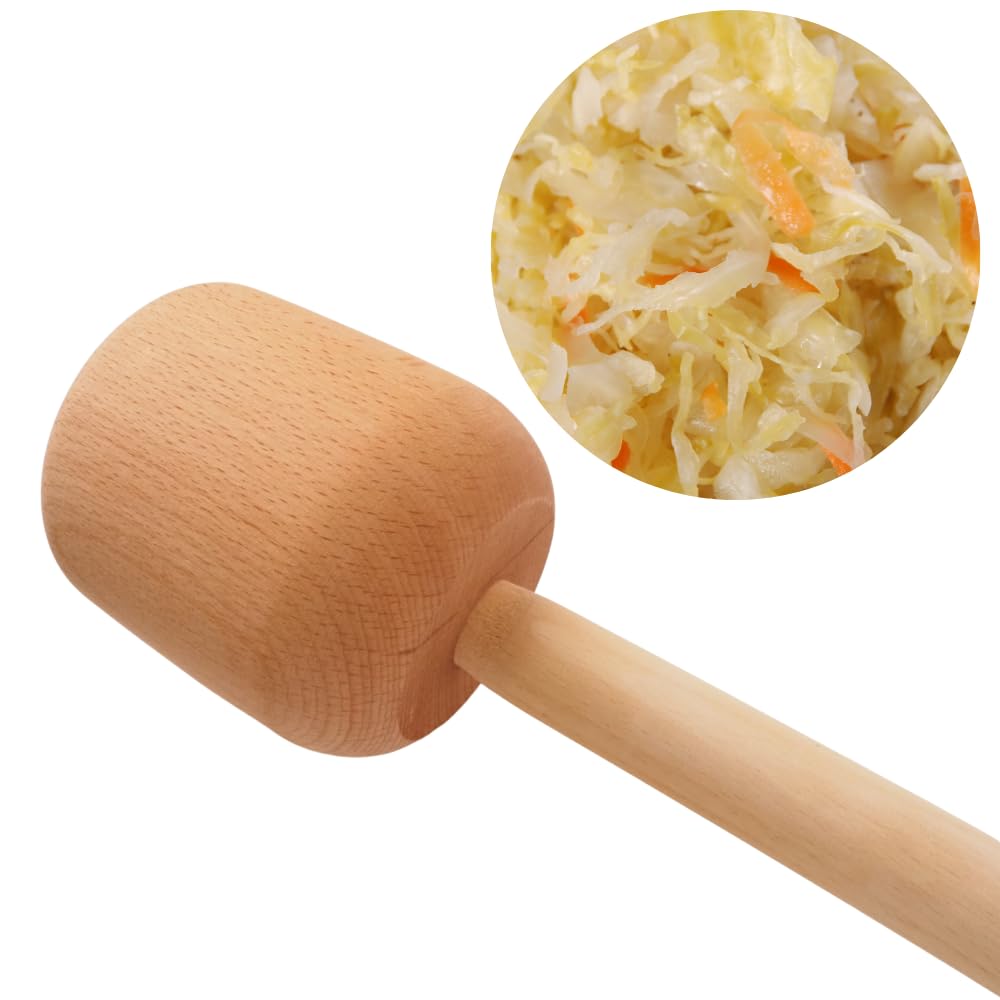 XXL Krautstampfer Holz 97 cm – Massiver Sauerkrautstampfer für große Fässer & Gärtöpfe – Robuster Kohlstampfer zum Fermentieren & Einmachen – Nachhaltiger MEGA Holzstampfer aus Naturholz