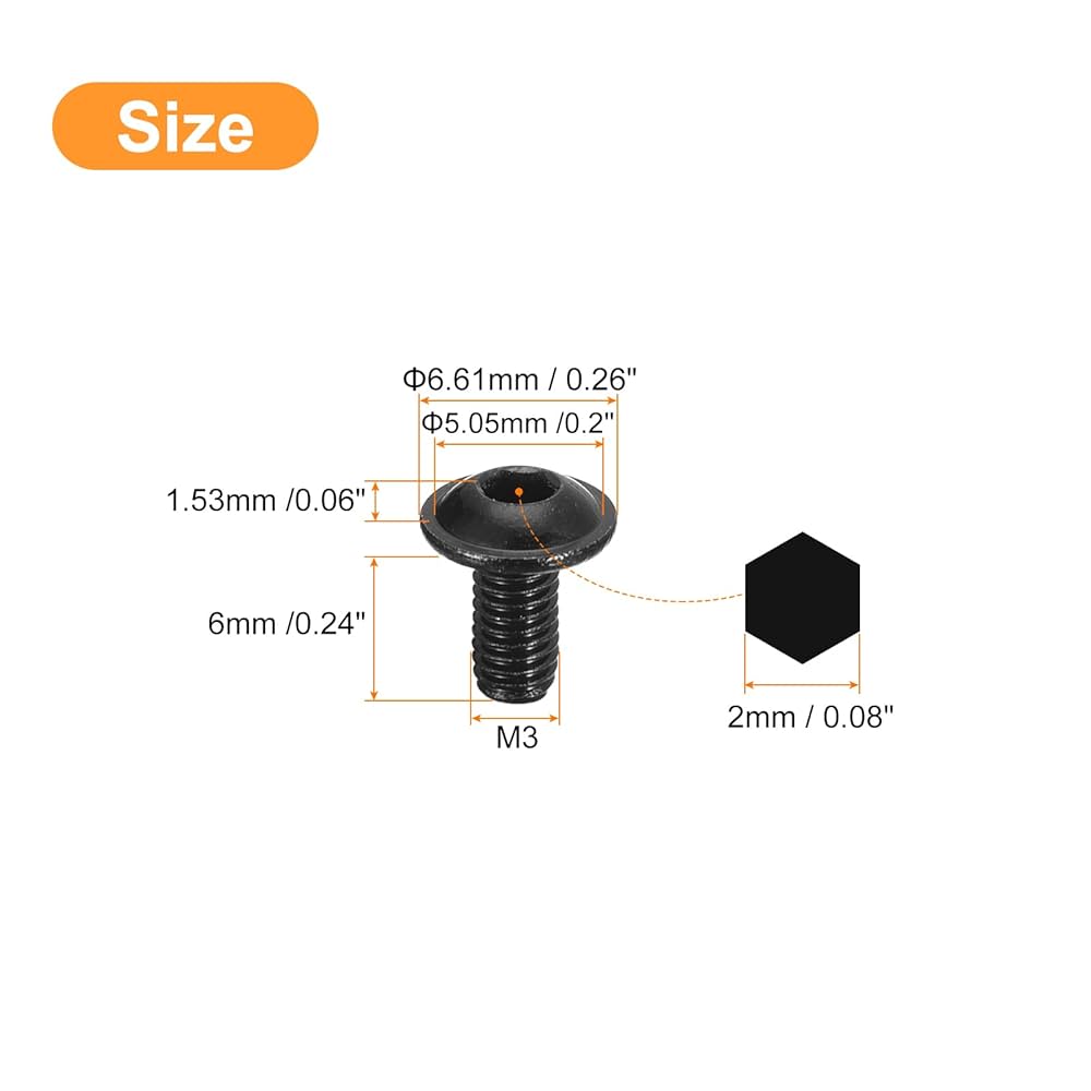 Viti A Brugola Testa Bombata Con Flangia - Set M6 In Acciaio Grado 10.9 Nero - Foto 4