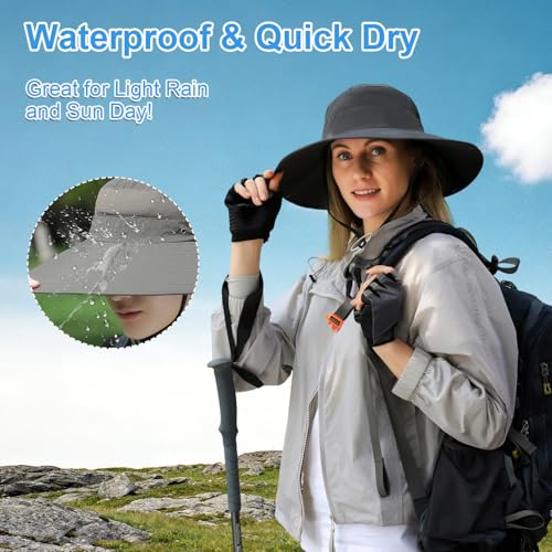 Image of Wide Brim Sun Hat for Men Women UV Protection Ventilated Summer Hats for Fishing Hiking Garden Beach