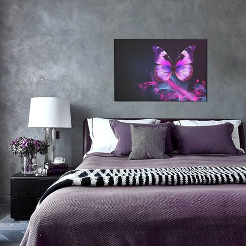 Toile papillon rose pour raviver un mur blanc vide sans travaux - 4
