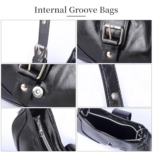 Image of Y2k Purse Shoulder Bags,Hobo Clutch Purses Bags,Phone Wallet Purse,Large Capacity Commuter Crossbody Bag for Women (Black)