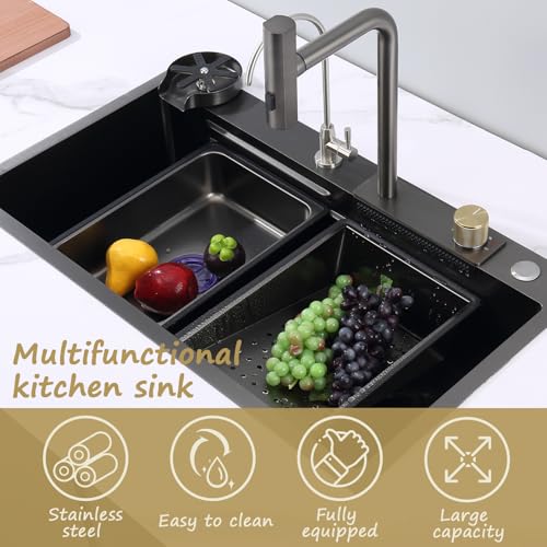 Évier inox encastrable 84cm de qualité supérieure avec sa douchette - 3