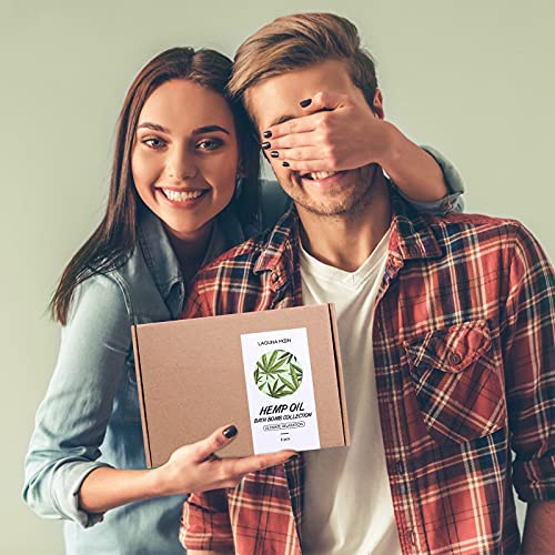 Hemp Bath Bombs For Relaxation - 6Pc Xxl Fizzy Bath Bombs With Hemp Oil & Moisturizing Essential Oils: Peppermint, Eucalyptus, Tea Tree, Sandalwood - Perfect Gifts For Men And Women #TOP6