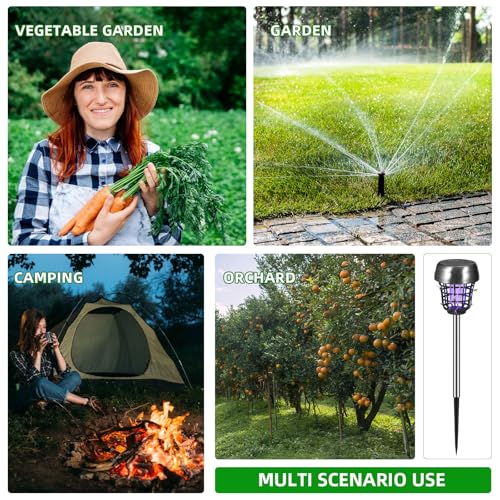 Bug Zapper, Mosquito Killer for Bug Fly Gnat Small Flying Insect, Solar Gnat Zapper Bug Lights for Outside, Mosquito Repellent for Home Yard Garden Patio(4 Pack)