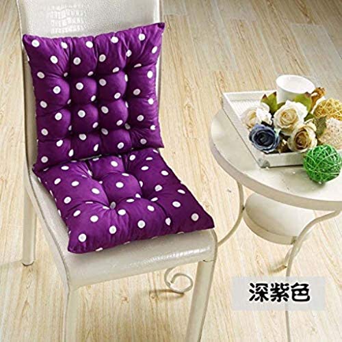 Cushion Chair Seat Pads With Ties, Set Of 6 Garden Kitchen Dining Chair Cushions Tie On (Polka Dot) - Quilted Design - 40X40Cm/16X16In,Blue #TOP7