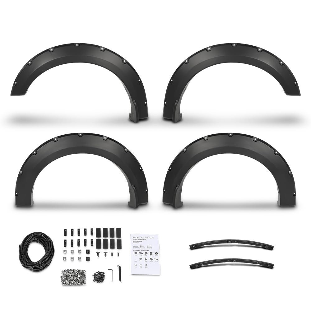 PIT66 4PCS Fender Flares Fit 2015-2017 Ford F150 (67.0" / 78.8" / 97.4")