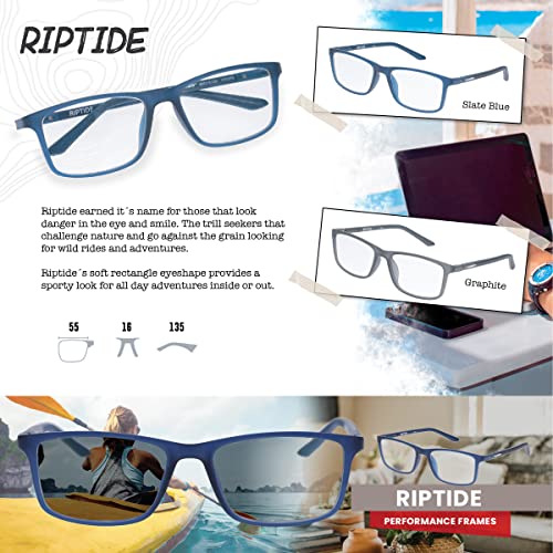 Croakies Riptide Photochromic Progressive Eyewear | UV400 Sunglass for Outdoor | Bluelight Eyeglass for HEV Devices | Bundle2