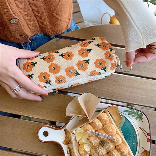 Image of Pencil Case Pen Case Office College School Storage Bag Pouch Holder Box Organizer Makeup Pouch Cosmetic Bag Aesthetic floral flower Cute Pencil Case for Girls Boys Kids (Plum blossom)