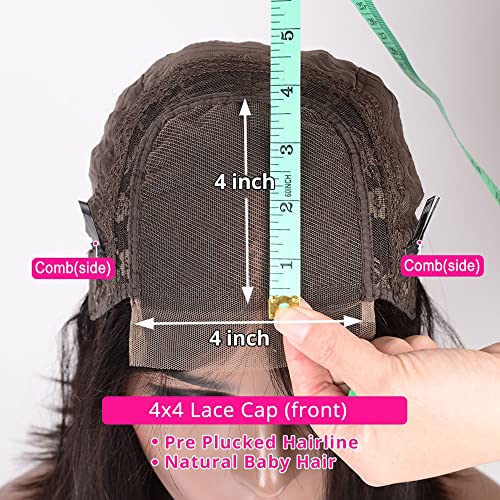 Image of Bangjazz 4X4 Lace Front Wigs Human Hair Water Wave Wig 180% Density Brazilian Virgin Hair Pre Plucked with Baby Hair Wigs for Black Women Deep Water Wig 18 Inch Natural Color (18 Inch,Water Wave Wigs)