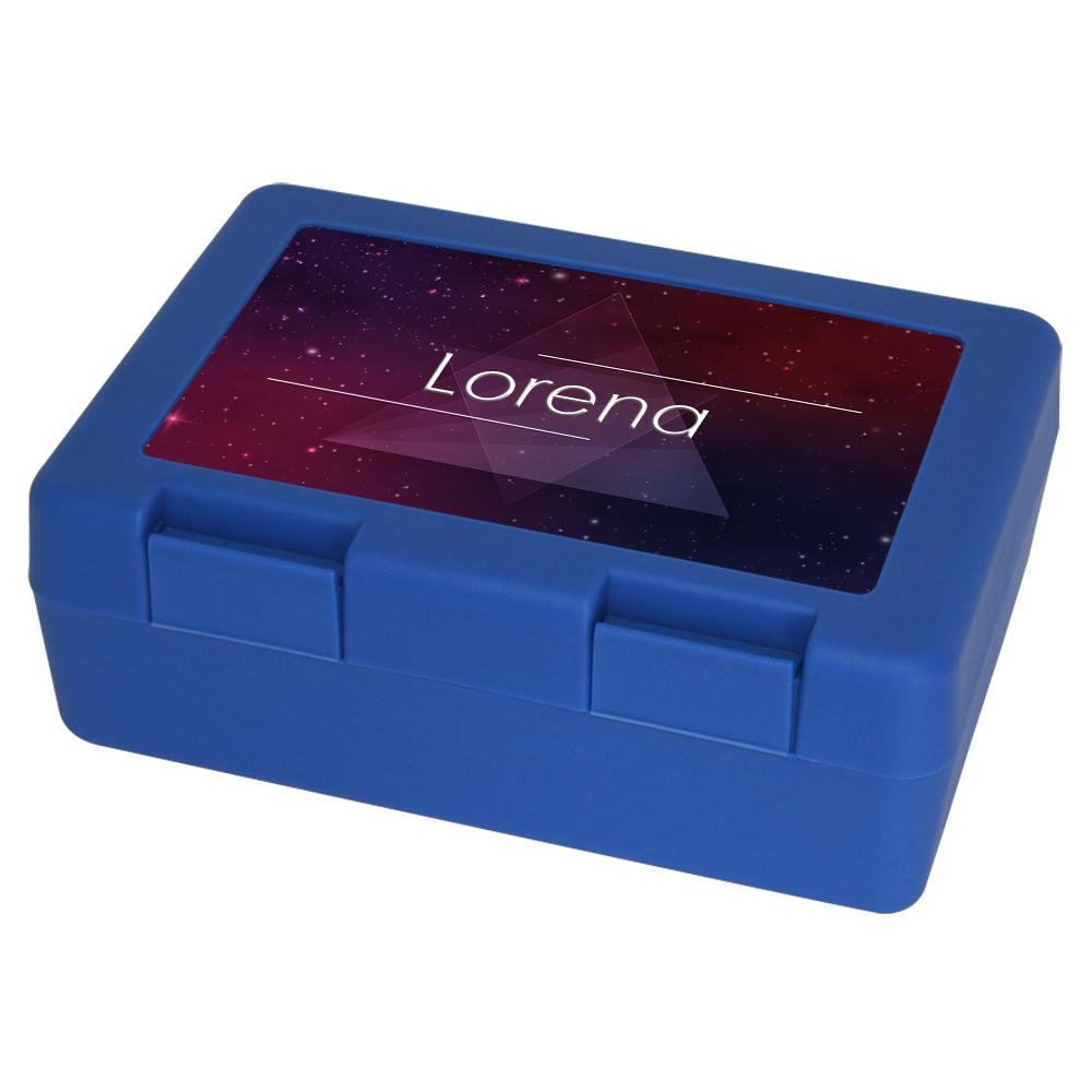 Eurofoto Brotdose Mit Namen Luna & Zauber-Motiv – Personalisierte Vesperbox Für Mädchen (rot)