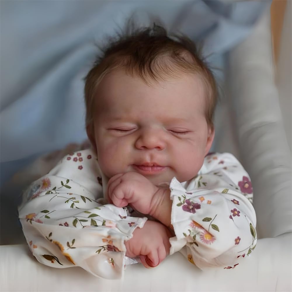 MAIHAO Bambole Reborn Femmine 19 pollici Bambole Reborn Lavabili a Mano corpo in Vinile Morbido Originali Sembra un vero Bambino Ragazza con gli occhi chiusi