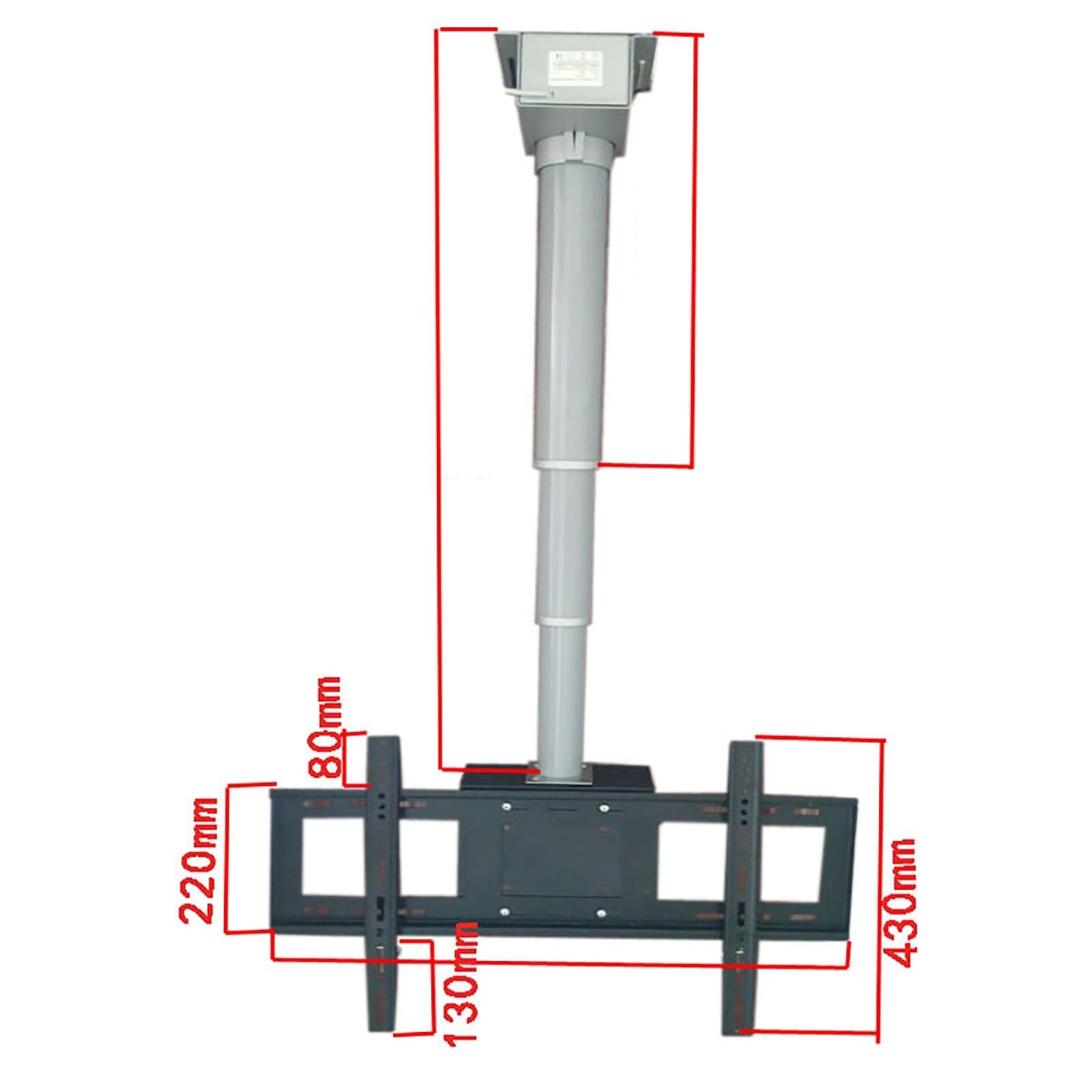 Elevador de TV motorizado, soporte de montaje en techo ajustable con control remoto, elevador de montaje en pared abatible de 90°