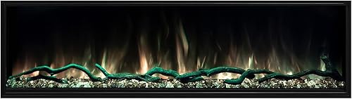 Vista 10 de Modern Flames Landscape Pro Slim - Chimenea eléctrica de pared integrada de 56 pulgadas