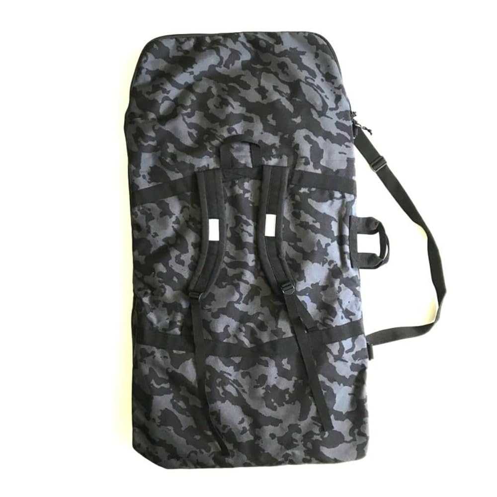 RIP Black Commando Sac à dos de voyage double bodyboard – Bandoulière + dragonne, bretelles rembourrées réglables, planches de 5 à 111,8 cm, 2 poches de rangement pour LG, 1 poche SM, double poignée