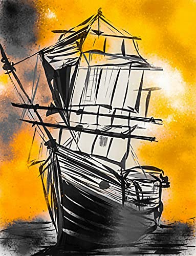 SHSWorks Feng Shui Vastu Ship Wall Art Canvas Painting...