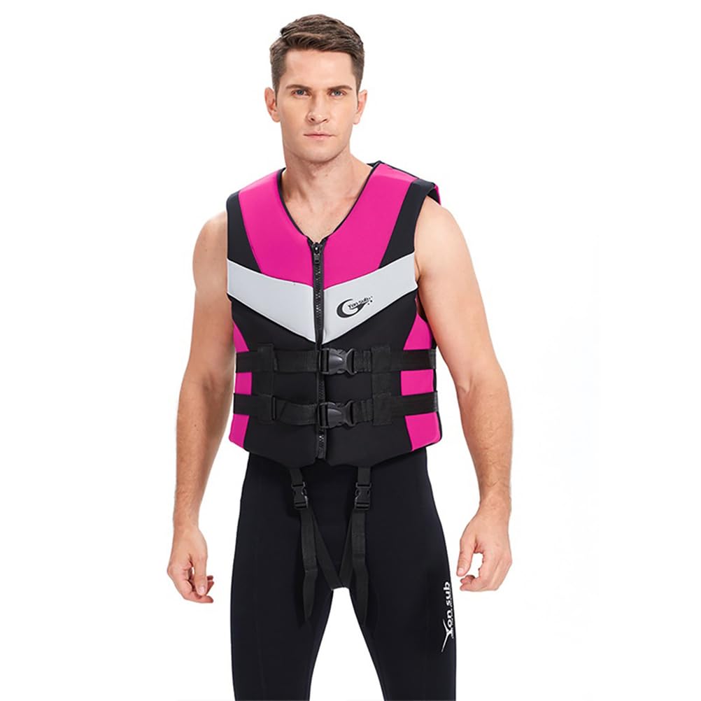 WYYHAA Neoprene Wakesurf Impact Vest for Adults and Kids, Water Kayaking Jacket, Designed for Wake Surf, Great for Boating Rafting Buoyancy All Other Watersports Activities,Pink,L