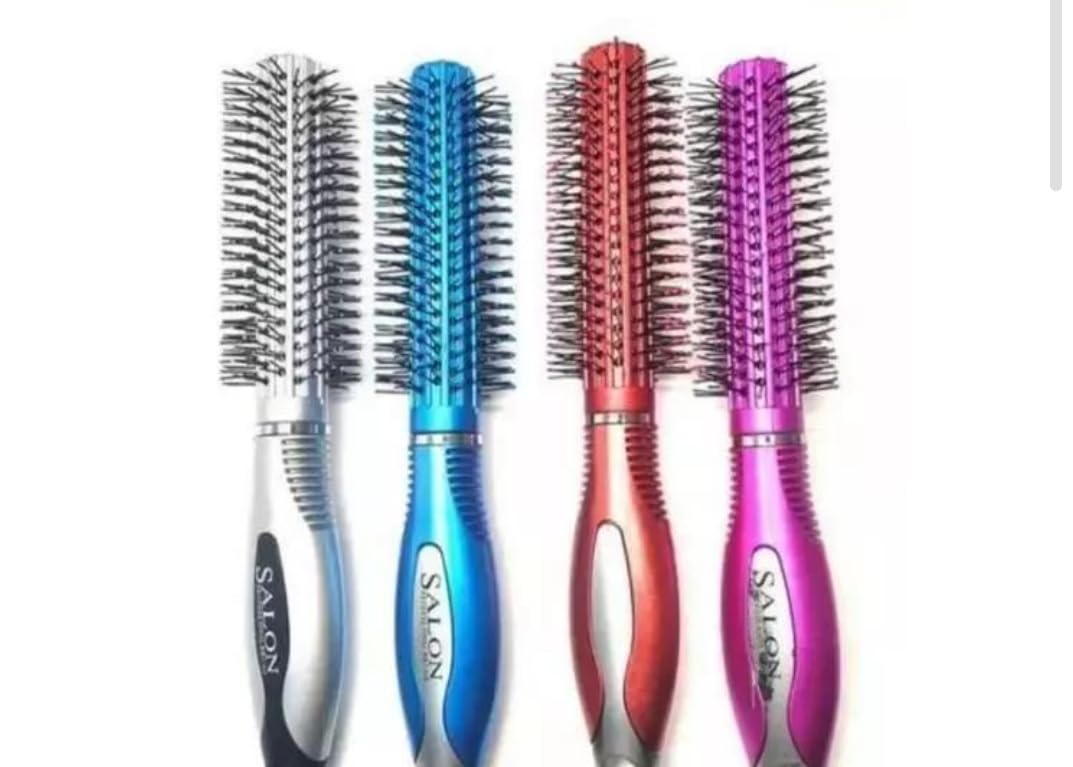 Pankaj Enterprises 4 Combo Of Hair Round Brush For Men & Women with Inbuit Hair clip