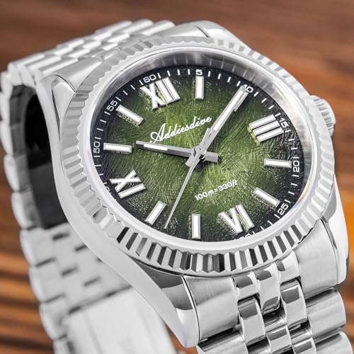 Image of ADDIESDIVE 10.6 MM Luxury Watches for Men Women Roman Numerals Synthetic Sapphire VH Sweep Second Fluted Bezel Casual Wear Unisex Watch