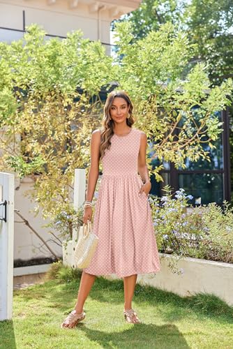 Image of Zeagoo Women's Summer Tank Midi Dress with Pockets Floral Sleeveless A-Line Casual Loose T-Shirt Dresses Beach Sundress 2026