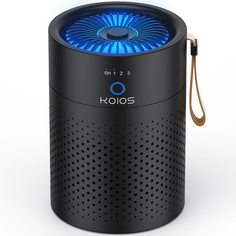 Koios Desktop Air Purifier with True HEPA Filter, Compact Air Cleaner for Rooms and Offices, Reduces Allergens, Pollen, Dust, Mold, Pet Dander, Smoke and Odors