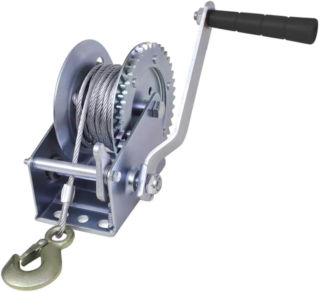 OUNONA 1pc Hand Winch with Wire Rope Capacity for Boat Towing and Car Hauling Heavy-Duty Manual Winch for Trailers and Rvs